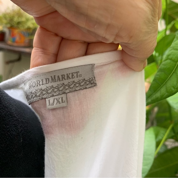 World Market open front women’s top.  Embroidered white beautiful Claire jacket. - Picture 8 of 8